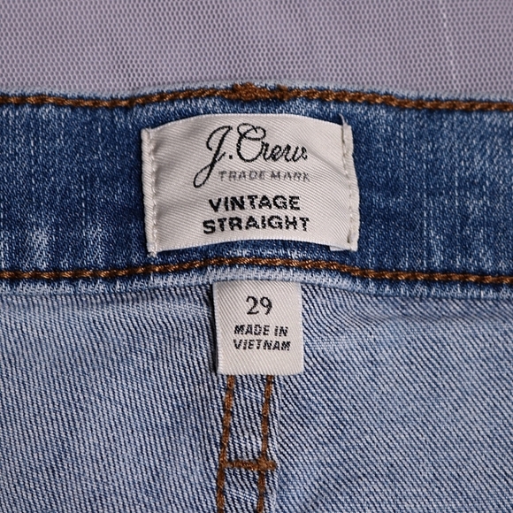 J. Crew vintage straight jeans, slight distressed, Raw hem, Size 29 - Picture 5 of 6